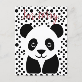 Cartão Postal Desculpe Panda Personalizada