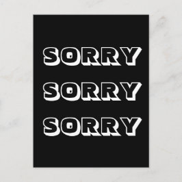 Cartão Postal Desculpe, preto branco moderno.