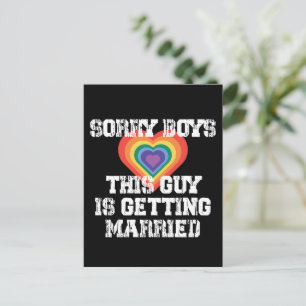 Cartão Postal Desculpem Rapazes Este Cara Está Casando Gay 