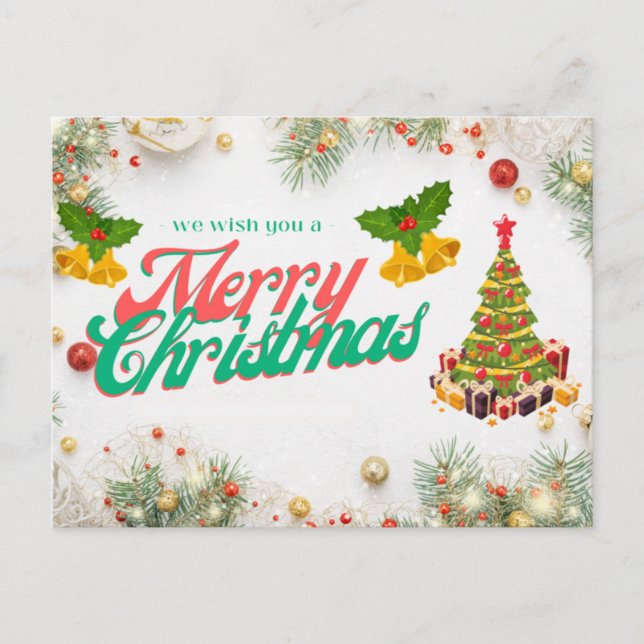 Cartão Postal Desejamos-lhe um Feliz Natal (Frente)