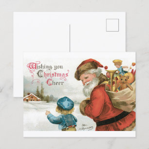 Cartão Postal Desejando Feliz Natal por Ellen Clapsaddle