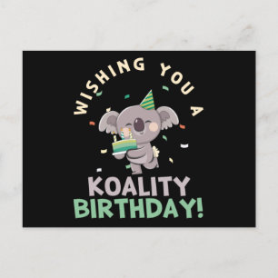 Cartão Postal Desejando um aniversário de Koality Koala de anive