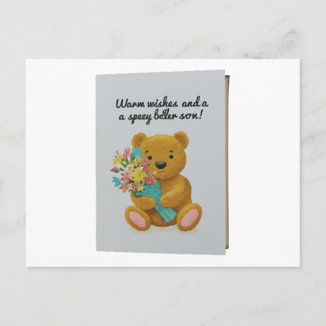 Cartão postal "Desejando uma rápida recuperação" (Frente)