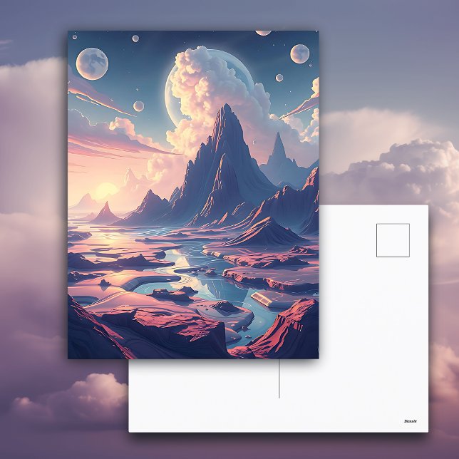 Cartão Postal Desejo-te um dia mágico | Arte de outro mundo (Criador carregado)