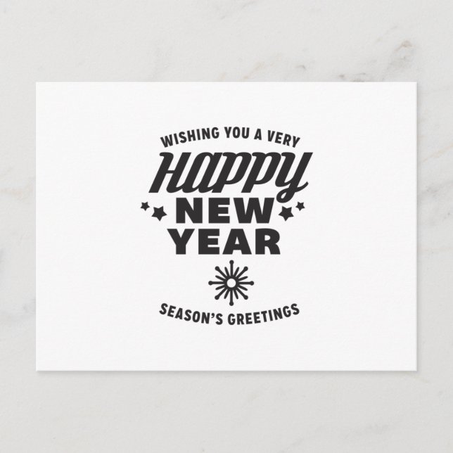 Cartão Postal Desejo-te um Feliz ano novo muito bom (Frente)