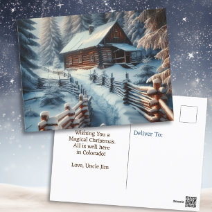 Cartão Postal Desejo-te um Natal mágico Cabine de registro