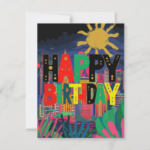 Cartão Postal Desejos de aniversário com piadas engraçadas tema