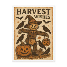 Desejos de colheita de Halloween vintage