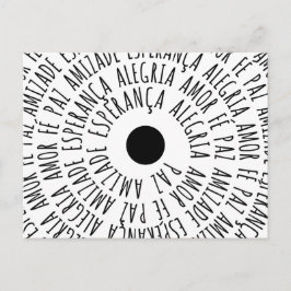 Cartão Postal Desejos de Natal - Amor Fé Esperança