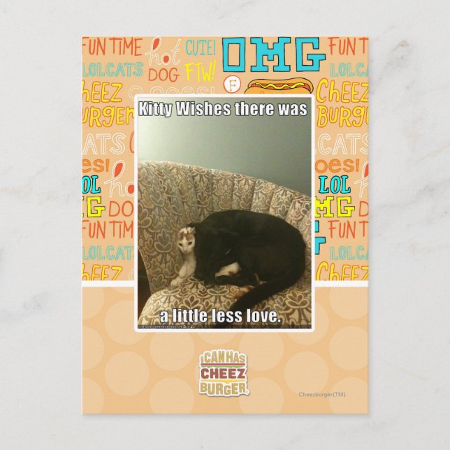 Cartão Postal Desejos do gatinho (Frente)