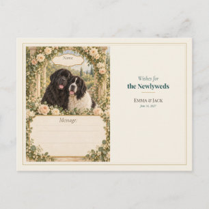 Cartão Postal Desejos do Livro de Visitas de Casamento de Newfou
