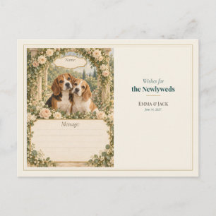 Cartão Postal Desejos do Livro de Visitas do Casamento Beagle