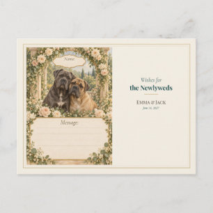 Cartão Postal Desejos do Livro de Visitas do Casamento Cane Cors