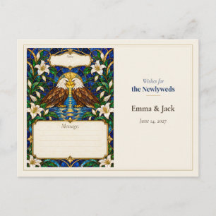 Cartão Postal Desejos do Livro de Visitas do Casamento da Águia