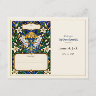 Cartão Postal Desejos do Livro de Visitas do Casamento de Borbol