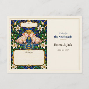 Cartão Postal Desejos do Livro de Visitas do Casamento de Porco