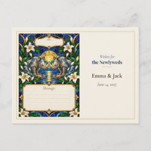 Cartão Postal Desejos do Livro de Visitas do Casamento de Rinoce