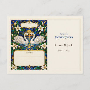 Cartão Postal Desejos do Livro de Visitas do Casamento do Cisne