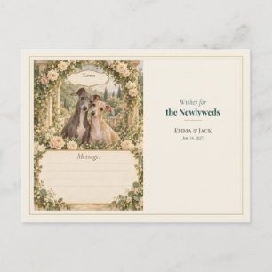 Cartão Postal Desejos do Livro de Visitas do Casamento do Galgo