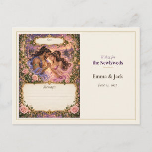 Cartão Postal Desejos do Livro de Visitas do Casamento do Gênio