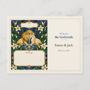 Cartão Postal Desejos do Livro de Visitas do Casamento do Leão