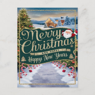 Cartão Postal Desejos Espelhantes: Um Feliz Natal 