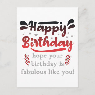Cartão Postal Desejos motivacionais de feliz aniversário.