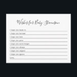 Cartão Postal Desejos para o bebê, QUALQUER COR DE FUNDO!<br><div class="desc">Peça aos seus hóspedes para preencherem os cartões de bebê no chá e salve-os para partilharem com o seu filho à medida que envelhecem. A cor de fundo pode ser alterada para qualquer coisa que você quiser (ou deixe-a branca). Consulte nossa coleção de alterações de cores para obter mais ideias....</div>