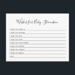 Cartão Postal Desejos para o bebê, QUALQUER COR DE FUNDO!<br><div class="desc">Peça aos seus hóspedes para preencherem os cartões de bebê no chá e salve-os para partilharem com o seu filho à medida que envelhecem. A cor de fundo pode ser alterada para qualquer coisa que você quiser (ou deixe-a branca). Consulte nossa coleção de alterações de cores para obter mais ideias....</div>