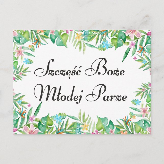 Cartão Postal Desejos para um jovem casal polonês (Frente)