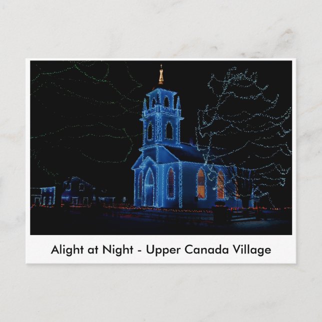 Cartão Postal Desembarque Noturno - Upper Canada Village (Frente)