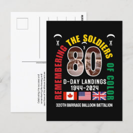 Cartão Postal DESEMBARQUES DO DIA D 80º Aniversário Soldados de