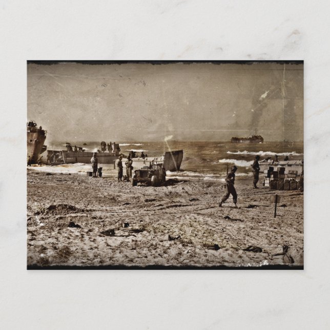 Cartão Postal Desembarques em D-Day de Imagens Associadas (Frente)