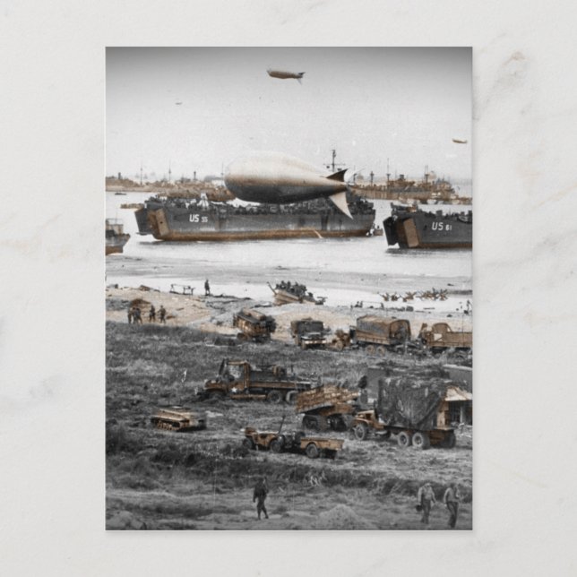 Cartão Postal Desembarques em D-Day de Imagens Associadas (Frente)