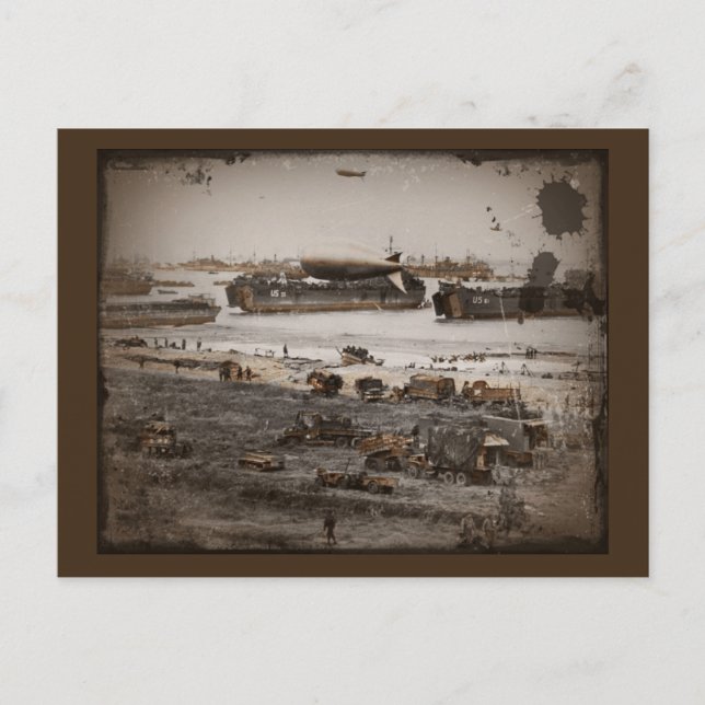 Cartão Postal Desembarques em D-Day de Imagens Associadas (Frente)