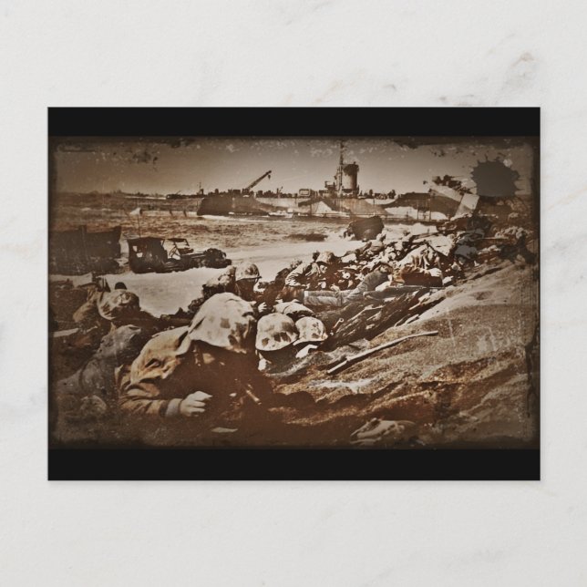 Cartão Postal Desembarques em D-Day de Imagens Associadas (Frente)