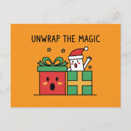 Cartão Postal Desembrulhar o Natal Mágico