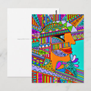 Cartão Postal Desenhado à Mão por EDDArt - Faraó 1