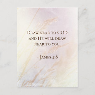 Cartão Postal Desenhar James 4:8 Perto de Deus Bíblia Verse