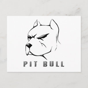 Cartão Postal Desenhar Pitbull