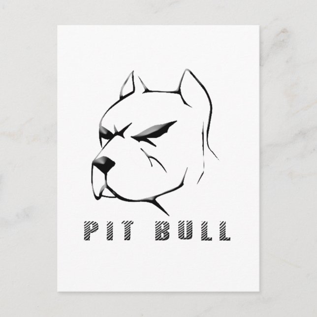 Cartão Postal Desenhar Pitbull (Frente)