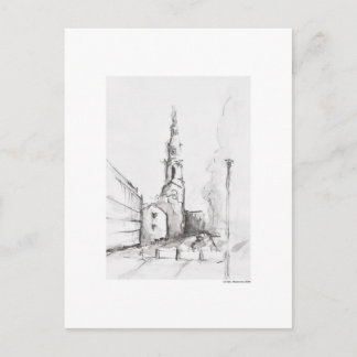 Cartão postal desenho a lápis Hannover paisagem