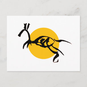 Cartão Postal Desenho a pincel de criatura de cavalo abstrata