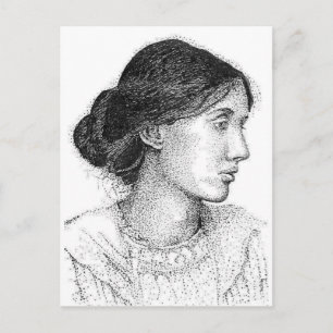 Cartão Postal Desenho a Tinta de Virgina Woolf de 2004