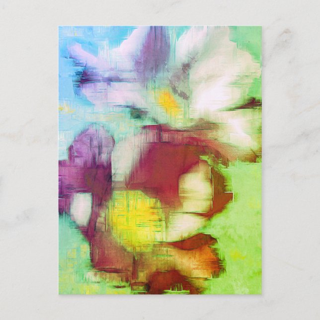 Cartão Postal Desenho abstrato de flores (Frente)