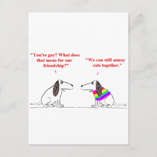 Cartão Postal Desenho Animado de Cachorro Gay 45
