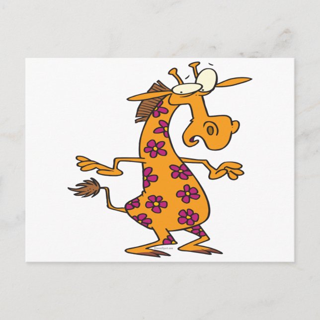 Cartão Postal desenho animado de girafa de bobo girafa (Frente)