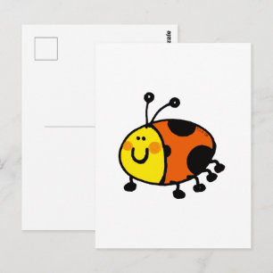 Cartão Postal Desenho Animado de Joaninha Fofa