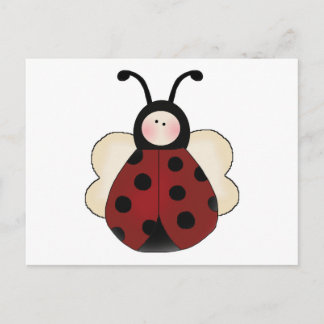 Cartão Postal desenho animado de ladybug redondo bobo