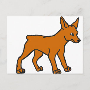 Cartão Postal desenho animado de miniatura vermelho